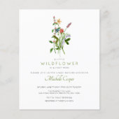 Budget Wildblume Kinderdusche Einladung (Vorderseite)