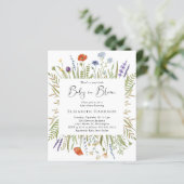 Budget Wildblume Kinderdusche Einladung (Stehend Vorderseite)