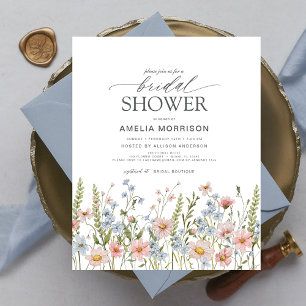 Budget Wildblume Niedlich Brautdusche Einladung