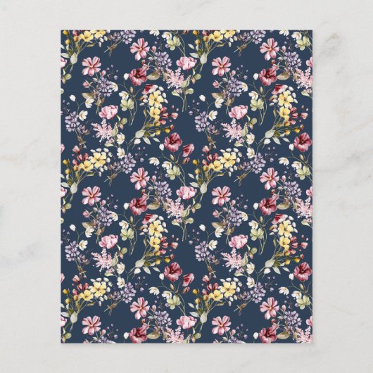 Budget Wildblume Pattern Navy Blue Grad Party (Rückseite)
