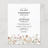 Budget Wildblume Rustic Boho Hochzeit Einladung Flyer (Vorne)