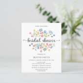 Budget Wildblumen Blumendusche Einladung (Stehend Vorderseite)