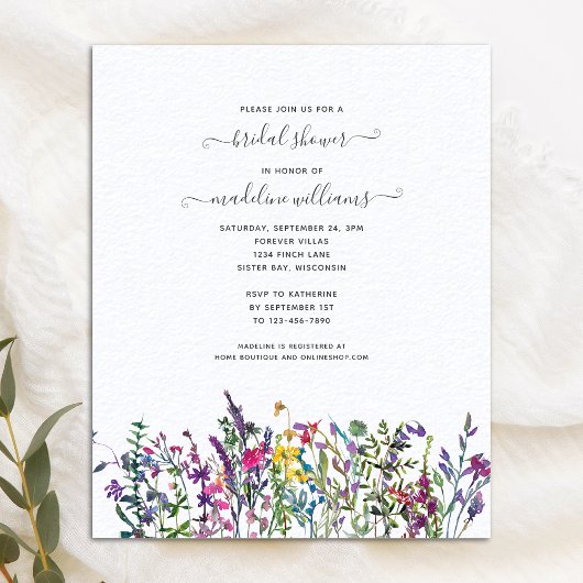 BUDGET Wildblumen Blumendusche Einladung