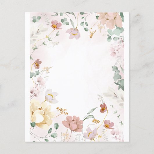 Budget Wildblumen Brautdusche Einladung (Rückseite)