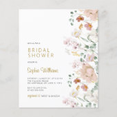 Budget Wildblumen Brautdusche Einladung (Vorderseite)