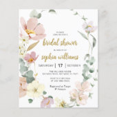 Budget Wildblumen Brautdusche Einladung (Vorderseite)