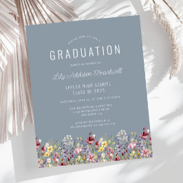 Budget Wildblumen Dusty Blue Graduation Party