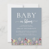 Budget Wildblumen Dusty Blue QR Code Kinderdusche (Vorderseite)