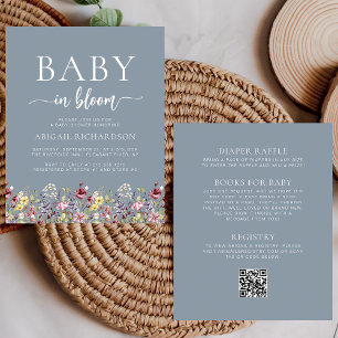 Budget Wildblumen Dusty Blue QR Code Kinderdusche
