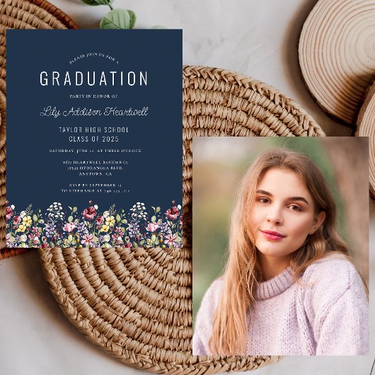 Budget Wildblumen Foto Navy Blue Grad Party