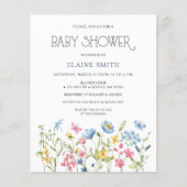 Budget Wildblumen Frühjahrsdusche Einladung (Vorderseite)