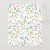Budget Wildblumen Frühjahrsdusche Einladung (Rückseite)