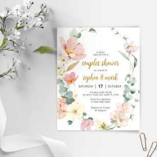 Budget Wildblumen Paare Dusche Einladung