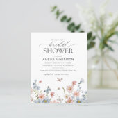 Budget-Wildblumen-QR-Code-Hochzeitsdusche-Einladun (Stehend Vorderseite)