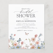 Budget-Wildblumen-QR-Code-Hochzeitsdusche-Einladun (Vorderseite)