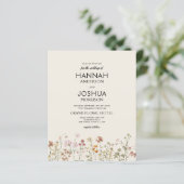 Budget-Wildblumen-QR-Code-Hochzeitseinladung (Stehend Vorderseite)