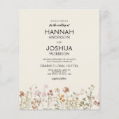 Budget-Wildblumen-Wedding-Einladung mit QR-Code Flyer (Vorne)