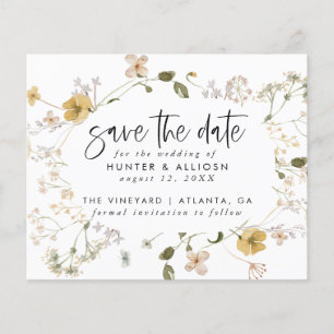 Budget Wilde Blume Save the Date Flyer