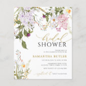 BUDGET Wilflowers Brautdusche Einladung (Vorderseite)