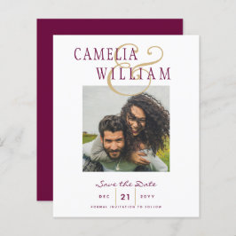 BUDGET Wine Berry Gold Wedding FOTO Save the Date