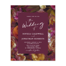 Budget Wineberry Floral QR Code Einladung Hochzeit