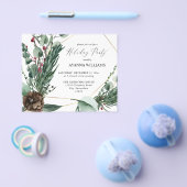 Budget Winter Berries & Pine Holiday Party Flyer (Einzeln)