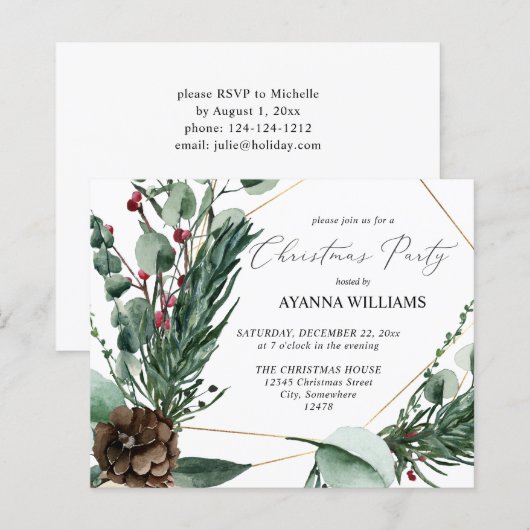 Budget Winter Berries & Pine Weihnachten Party (Vorne/Hinten)