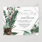Budget Winter Berries & Pine Weihnachten Party Flyer (Vorne)