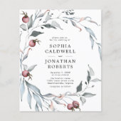 Budget Winter Berries QR Code Hochzeitsempfehlung (Vorderseite)