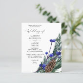 Budget Winter Blue Berries & Pine Greenerity Weddi (Stehend Vorderseite)