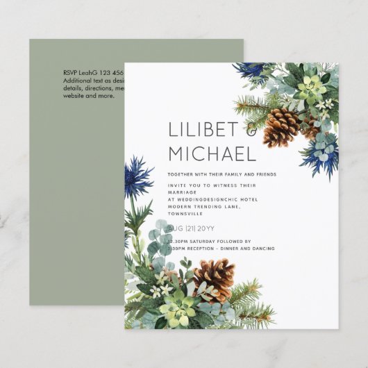 BUDGET Winter Blue Thistle Wedding (Vorne/Hinten)