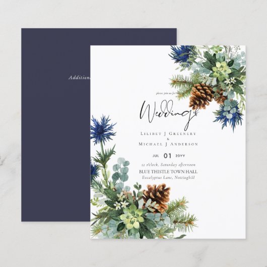 BUDGET Winter Blue Thistle Wedding (Vorne/Hinten)