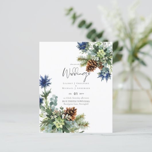 BUDGET Winter Blue Thistle Wedding (Stehend Vorderseite)