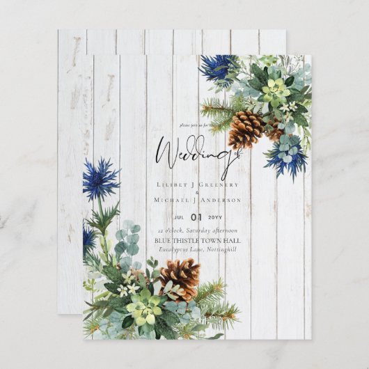 BUDGET Winter Blue Thistle Wedding (Vorne/Hinten)