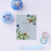 BUDGET Winter Blue Thistle Wedding Flyer (Einzeln)