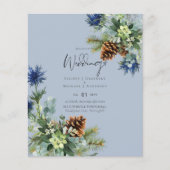 BUDGET Winter Blue Thistle Wedding Flyer (Vorne)