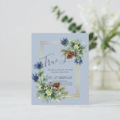 BUDGET Winter Blue Thistle Wedding lädt ein (Stehend Vorderseite)