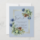 BUDGET Winter Blue Thistle Wedding lädt ein (Vorderseite)