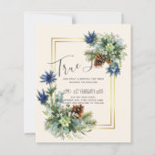 BUDGET Winter Blue Thistle Wedding lädt ein (Vorderseite)
