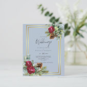 BUDGET Winter Blue Thistle Wedding lädt ein (Stehend Vorderseite)