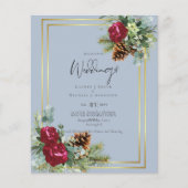 BUDGET Winter Blue Thistle Wedding lädt ein (Vorderseite)