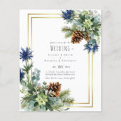 BUDGET Winter Blue Thistle Wedding lädt ein (Vorderseite)