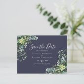BUDGET Winter Blue Thistle Wedding Postkarte (Stehend Vorderseite)