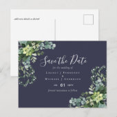 BUDGET Winter Blue Thistle Wedding Postkarte (Vorne/Hinten)