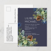 BUDGET Winter Blue Thistle Wedding Postkarte (Vorne/Hinten)