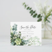 BUDGET Winter Blue Thistle Wedding Postkarte (Stehend Vorderseite)