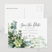 BUDGET Winter Blue Thistle Wedding Postkarte (Vorne/Hinten)