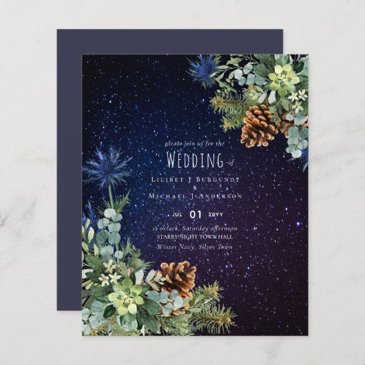 BUDGET Winter Eukalyptus Pine Cones Wedding (Vorne/Hinten)