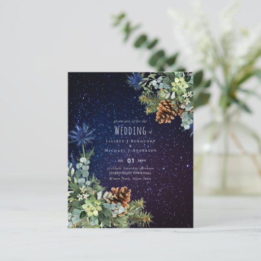 BUDGET Winter Eukalyptus Pine Cones Wedding (Stehend Vorderseite)