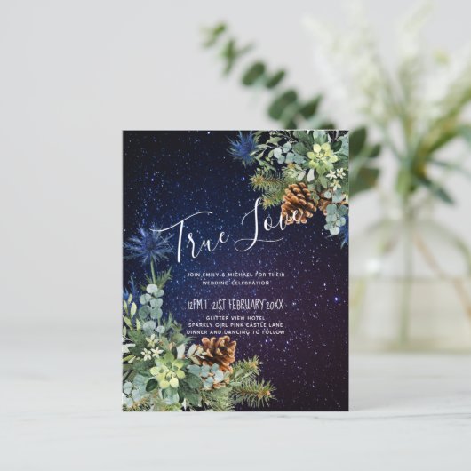 BUDGET Winter Eukalyptus Pine Cones Wedding (Stehend Vorderseite)